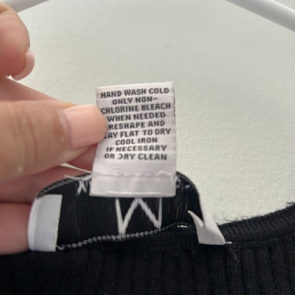 Magaschoni Black Ribbed Knit Tank Midi Dress Women's Minimalist Stretch Small - Picture 4 of 9